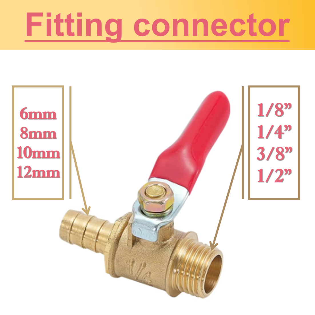 Spoke Nipple Brass - Brass Barbed Ball Valve Male Female